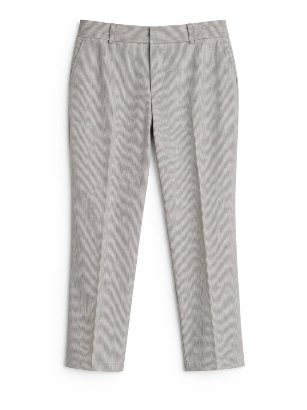 Talbots Gray Pinstripe Cropped Curvy Pants Size 14 High Rise Ankle Career Chic